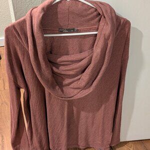 Prana XS loose cowl neck long sleeve top pullover